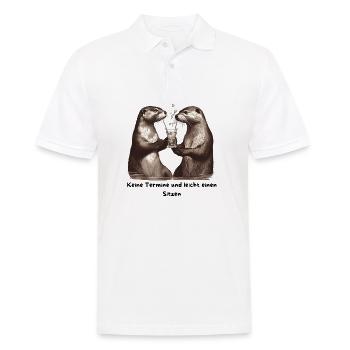 Otterfreunde Prost am Trinkglas - Männer Poloshirt - Weiß - Vorne - Kai (181cm)