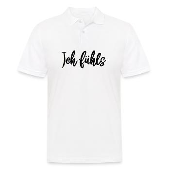 Kalligrafie Script Muster ich fühls  - Männer Poloshirt - Weiß - Vorne - Kai (181cm)