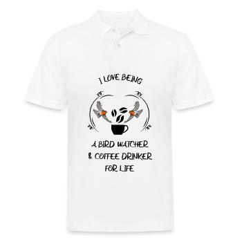 Bird Watching Bird Watching Birding Coffee - Men's Polo Shirt - white - Front - Kai (181cm)