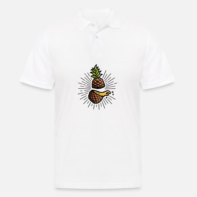 Ananas (heller Hintergrund) - Männer Poloshirt - Weiß