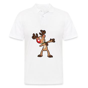 Christmas motif Funny reindeer Christmas Xmas - Men's Polo Shirt - white - Front - Kai (181cm)