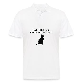 Les chats sont mes personnes préférées idée cadeau chat mignon - Polo Homme - blanc - Devant - Kai (181cm)