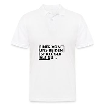 einer von uns beiden ist klüger als du - Männer Poloshirt - Weiß - Vorne - Kai (181cm)