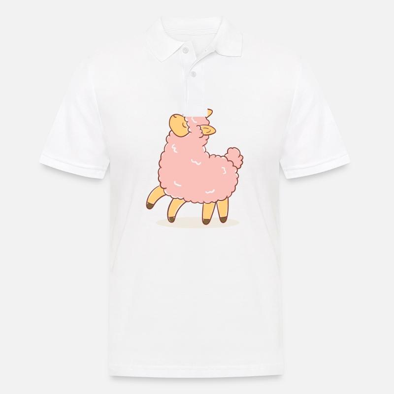 Rosa Schaf - Männer Poloshirt - Weiß