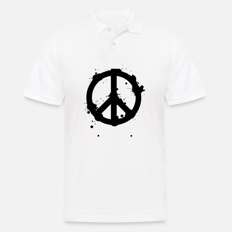 Peace Zeichen - Symbol Frieden - Männer Poloshirt - Weiß