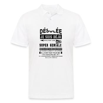 Désolé je suis déjà pris par une fille. - Polo Homme - blanc - Devant - Kai (181cm)
