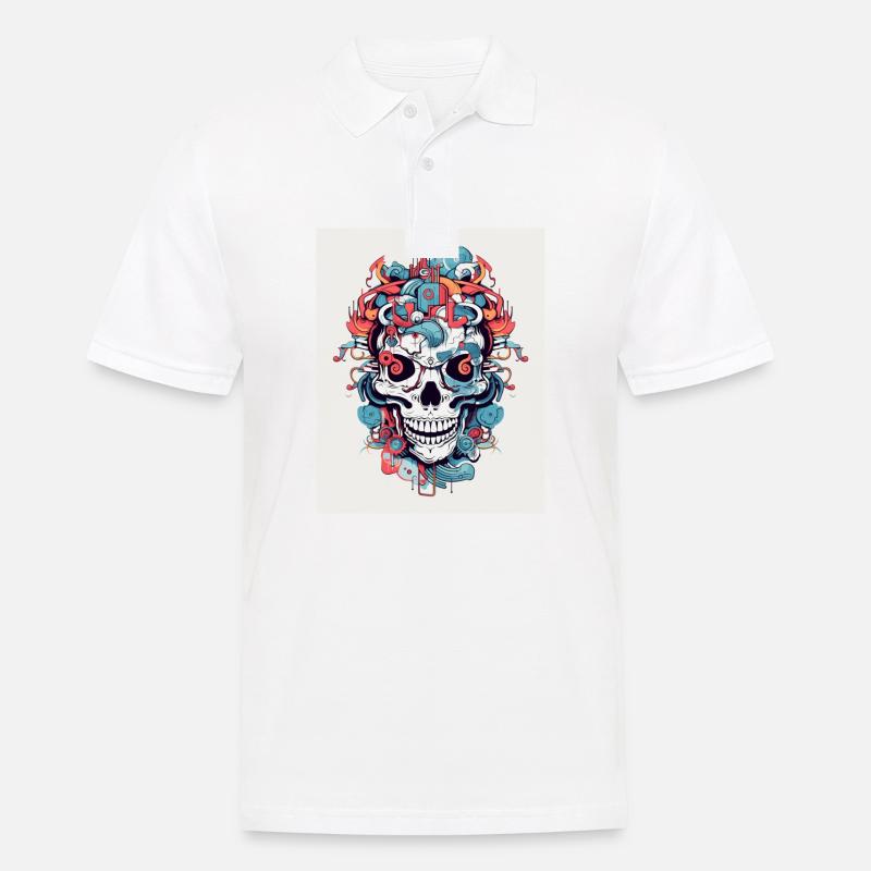 farbenfroher Knochen - Männer Poloshirt - Weiß
