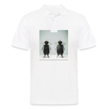 Fotografisches Portrait zwei kleiner Insekten - Männer Poloshirt - Weiß - Vorne - Kai (181cm)