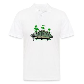 Camping Pop Up Trailer - Männer Poloshirt - Weiß - Vorne - Kai (181cm)