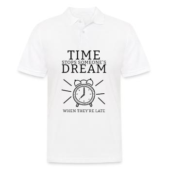 Zeit stoppt Träume - Männer Poloshirt - Weiß - Vorne - Kai (181cm)