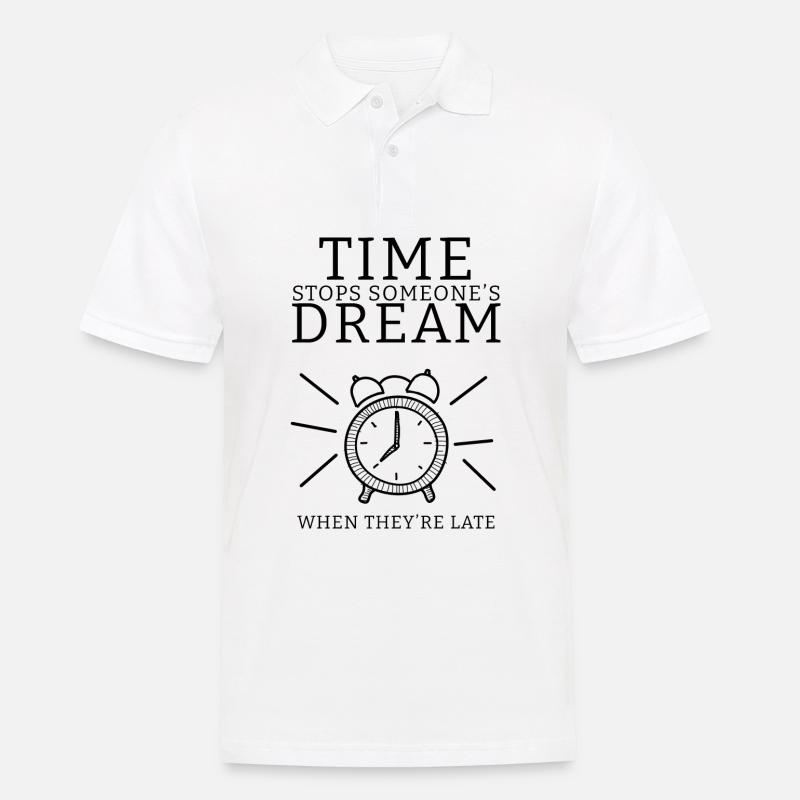 Zeit stoppt Träume - Männer Poloshirt - Weiß
