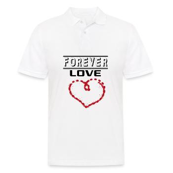 Liebe Forever I Love You Herz Hearts Wahre Liebe - Männer Poloshirt - Weiß - Vorne - Kai (181cm)