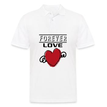 Liebe Forever I Love You Herz Hearts Wahre Liebe - Männer Poloshirt - Weiß - Vorne - Kai (181cm)