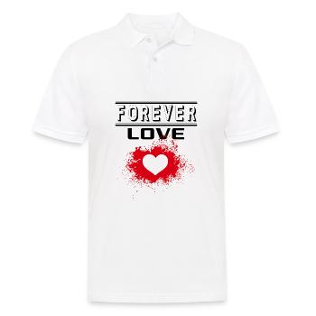 Liebe Forever I Love You Herz Hearts Wahre Liebe - Männer Poloshirt - Weiß - Vorne - Kai (181cm)