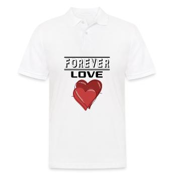 Liebe Forever I Love You Herz Hearts Wahre Liebe - Männer Poloshirt - Weiß - Vorne - Kai (181cm)