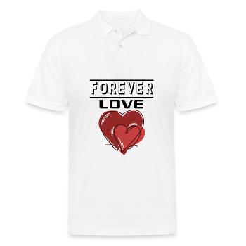 Liebe Forever I Love You Herz Hearts Wahre Liebe - Männer Poloshirt - Weiß - Vorne - Kai (181cm)