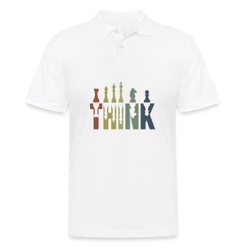 Pensez roi des échecs - Polo Homme - blanc - Devant - Kai (181cm)
