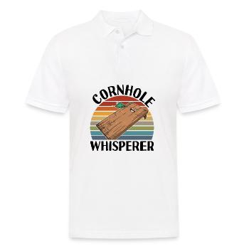 Cornhole Flüsterer - Cornhole Spieler Team - Männer Poloshirt - Weiß - Vorne - Kai (181cm)