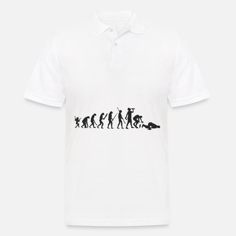 Bier – Shirt Evolution Trinken Geschenk - Männer Poloshirt - Weiß