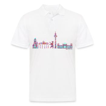 Berlin T-Shirt - Berlin Skyline Shirt - I Love - Polo Homme - blanc - Devant - Kai (181cm)