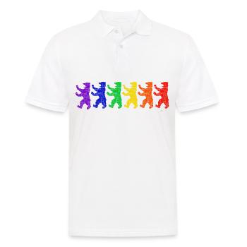 I Love Berlin - Ours berlinois - Pride Edition - Polo Homme - blanc - Devant - Kai (181cm)