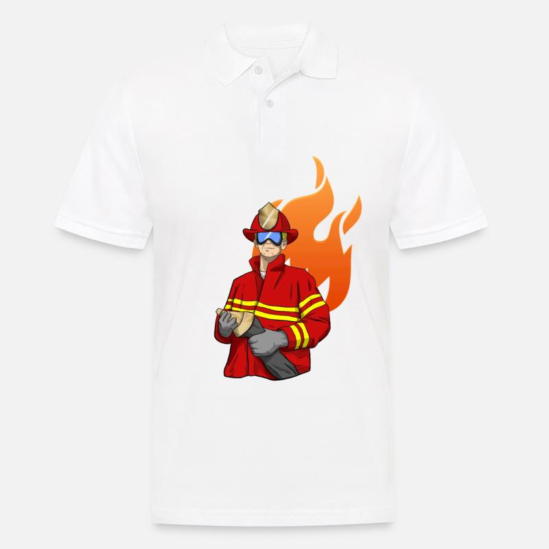Feuerwehrmann Firefighter - Männer Poloshirt - Weiß