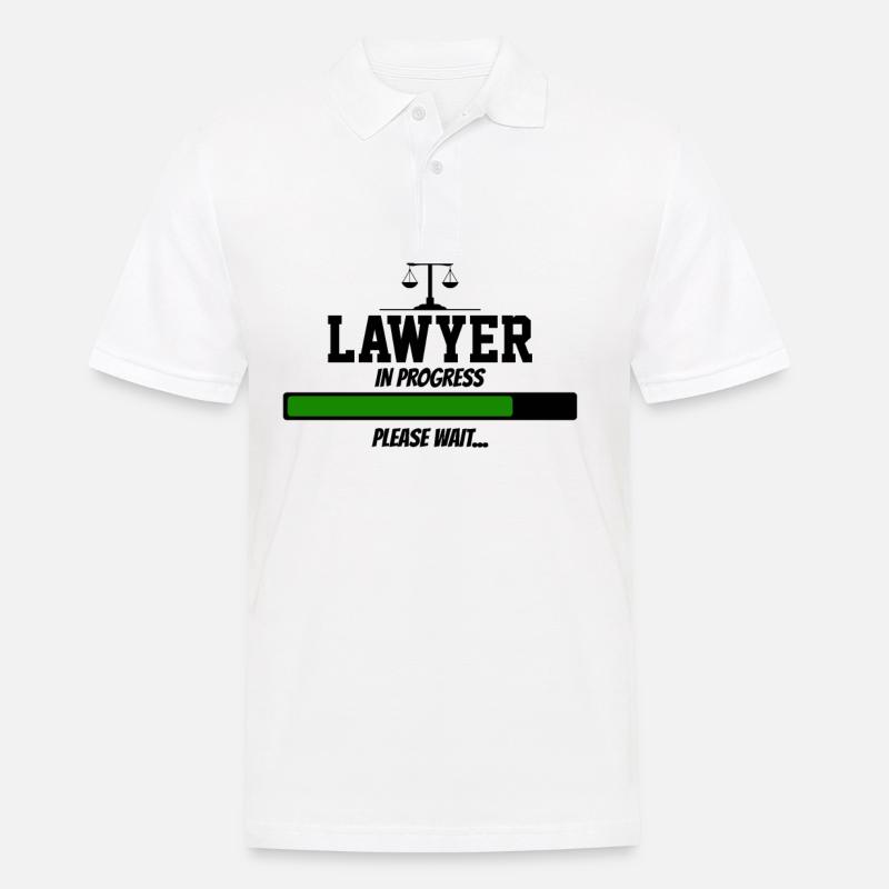 lawyer in progress please wait - Männer Poloshirt - Weiß