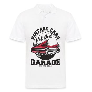 Hotrod Vintage Cars - Men's Polo Shirt - white - Front - Kai (181cm)