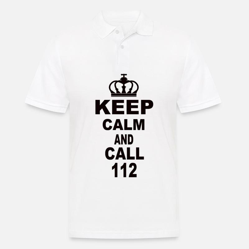 Keep Calm And Call 112 - Männer Poloshirt - Weiß