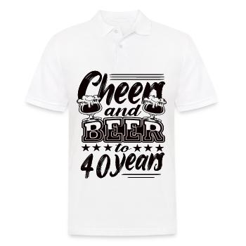 40e anniversaire - Polo Homme - blanc - Devant - Kai (181cm)