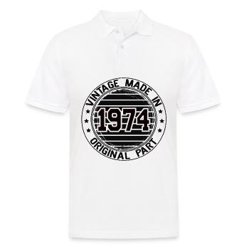 Vintage Made In 1974 Original Part Geburtstag 1974 - Männer Poloshirt - Weiß - Vorne - Kai (181cm)