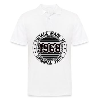 Vintage Made In 1968 Original Part Birthday 1968 - Men's Polo Shirt - white - Front - Kai (181cm)
