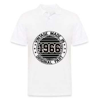 Vintage Made In 1966 Original Part Birthday 1966 - Men's Polo Shirt - white - Front - Kai (181cm)