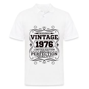 Vintage 1976 Original Limited Edition - Men's Polo Shirt - white - Front - Kai (181cm)