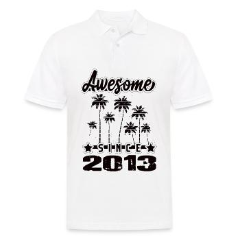 Awesome Since 2013 - Men's Polo Shirt - white - Front - Kai (181cm)