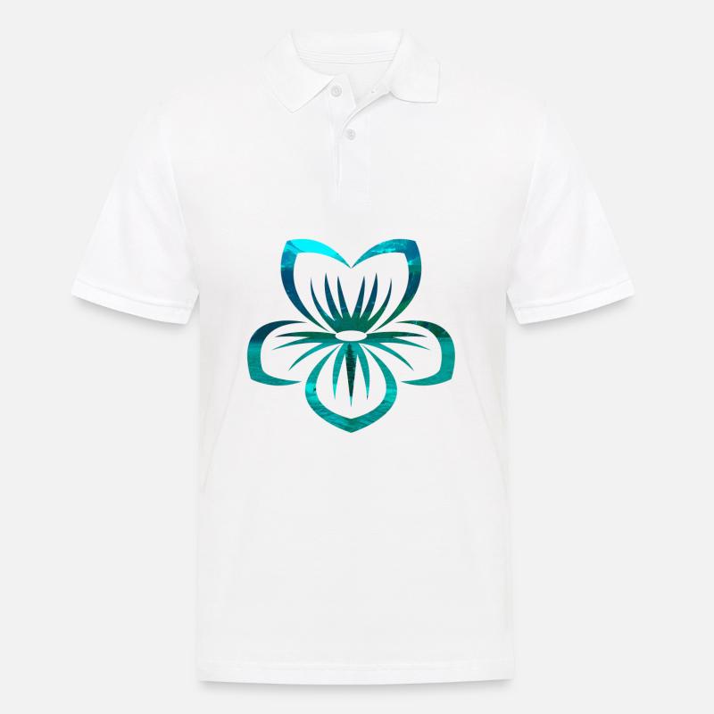 Fleur - Polo Homme - blanc