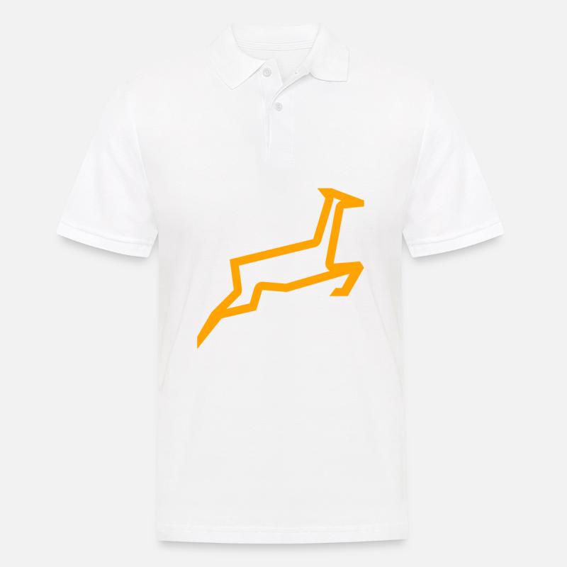 Hirsch - Männer Poloshirt - Weiß