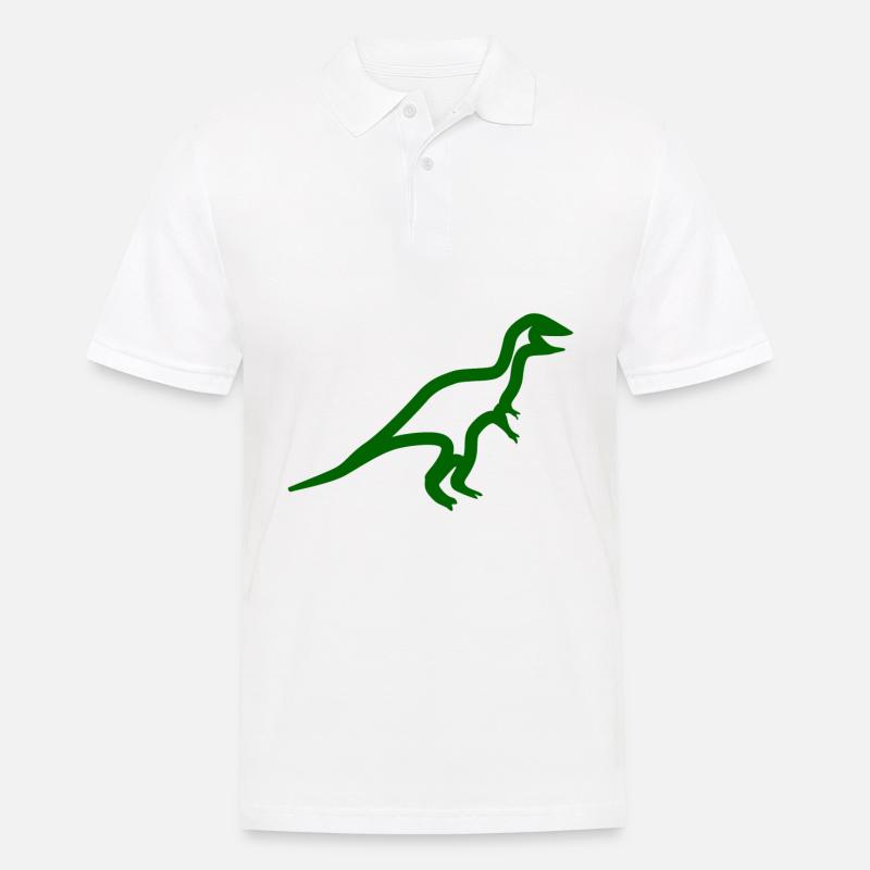 Dinosaurier - Männer Poloshirt - Weiß