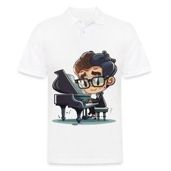 Klassischer Virtuose - Männer Poloshirt - Weiß - Vorne - Kai (181cm)