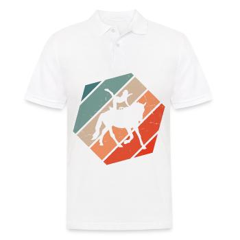 Reitkunst Balanceübungen Pferdegymnastik - Männer Poloshirt - Weiß - Vorne - Kai (181cm)