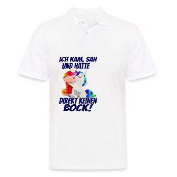 Ich kam, sah und hatte kein Bock - Mittelfinger - Männer Poloshirt - Weiß - Vorne - Kai (181cm)