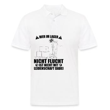Lager - Wer nicht Flucht ist nicht mit - Männer Poloshirt - Weiß - Vorne - Kai (181cm)