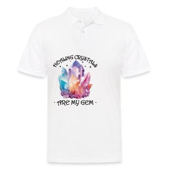 Funny Gemstone Chakra Healer Spiritual - Men's Polo Shirt - white - Front - Kai (181cm)