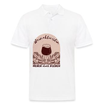 "Weinaktivistin Heben statt Kleben" - witziges - Männer Poloshirt - Weiß - Vorne - Kai (181cm)