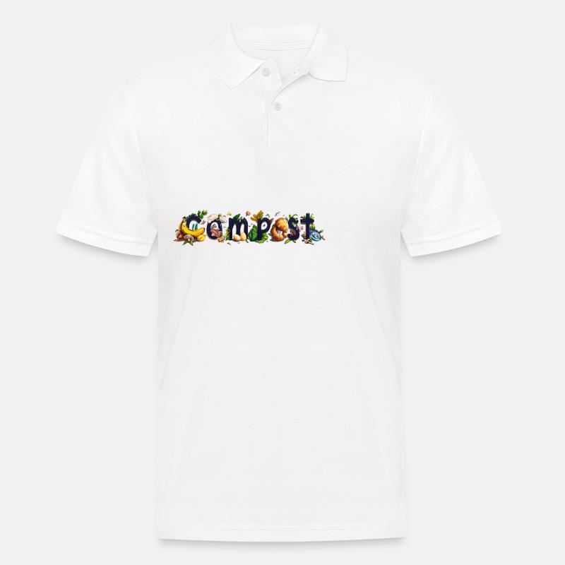 Compost alimentaire en permaculture - Polo Homme - blanc