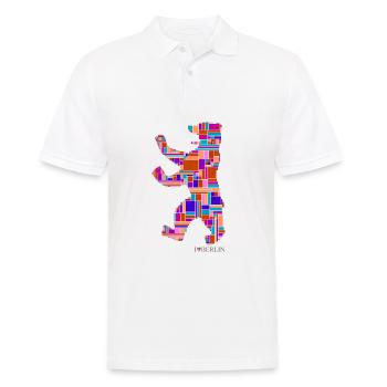 I Love Berlin Shirt - Berlin Bär Design - Berlin - Polo Homme - blanc - Devant - Kai (181cm)