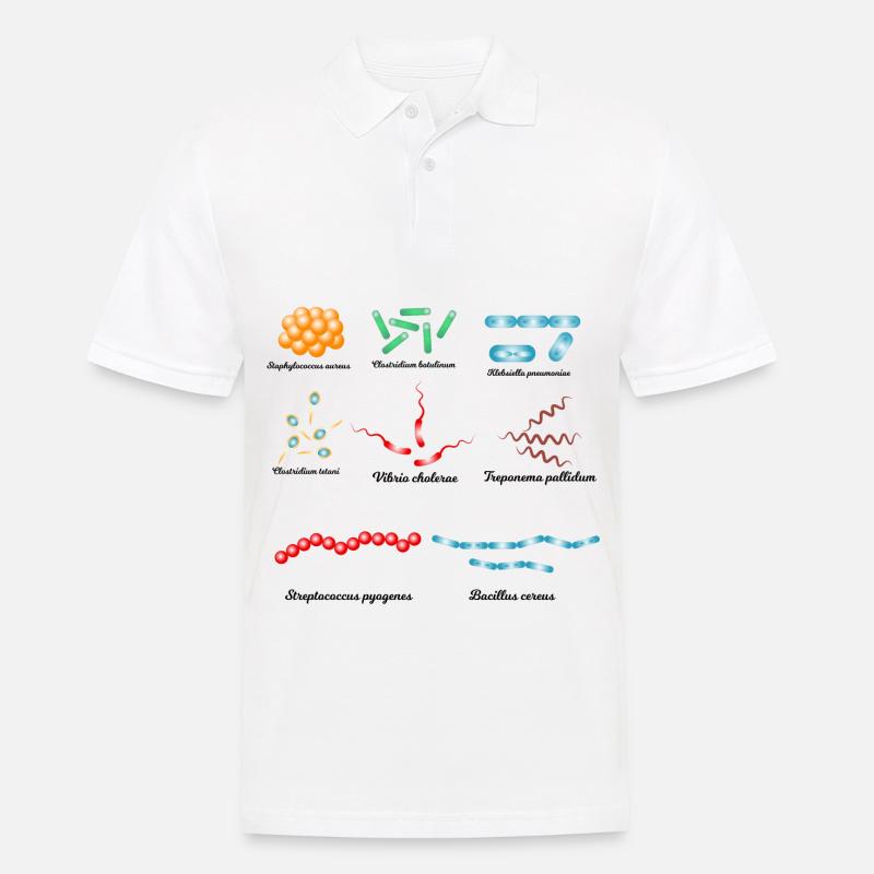 Berühmte Bakterien - Pathogene - Männer Poloshirt - Weiß