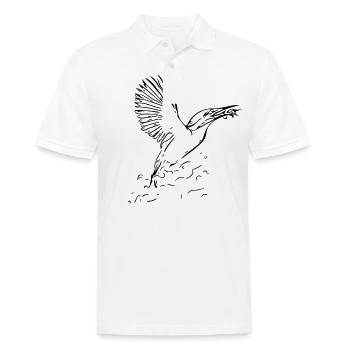 Eisvogel mit Fisch - Männer Poloshirt - Weiß - Vorne - Kai (181cm)