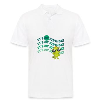 It's my Birthday! Lustiger Gecko - Männer Poloshirt - Weiß - Vorne - Kai (181cm)