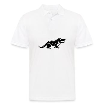 Krokodil - Männer Poloshirt - Weiß - Vorne - Kai (181cm)